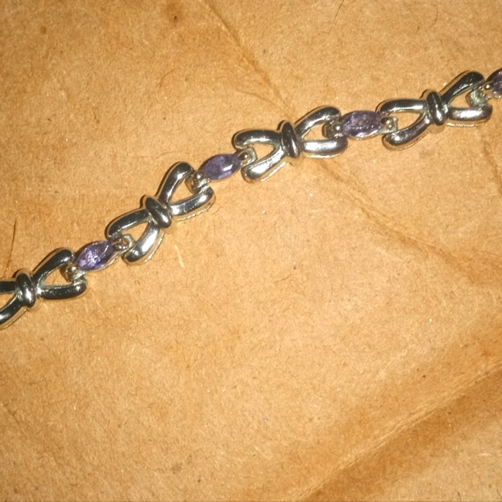 Amethyst sterling silver bracelet branded sts